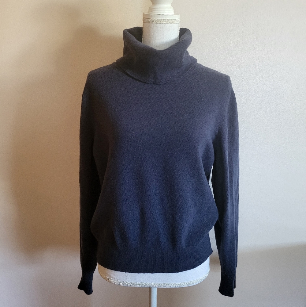 Vintage James Pringle Scottish Lambswool Turtleneck Blue Size 42